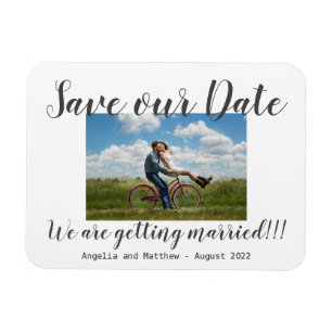 Simply Modern We Are Getting Married Photo Save T Magnet