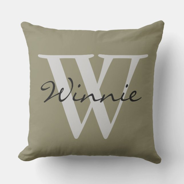 Simply Monograms & Names + your backgr. & ideas Outdoor Cushion (Front)