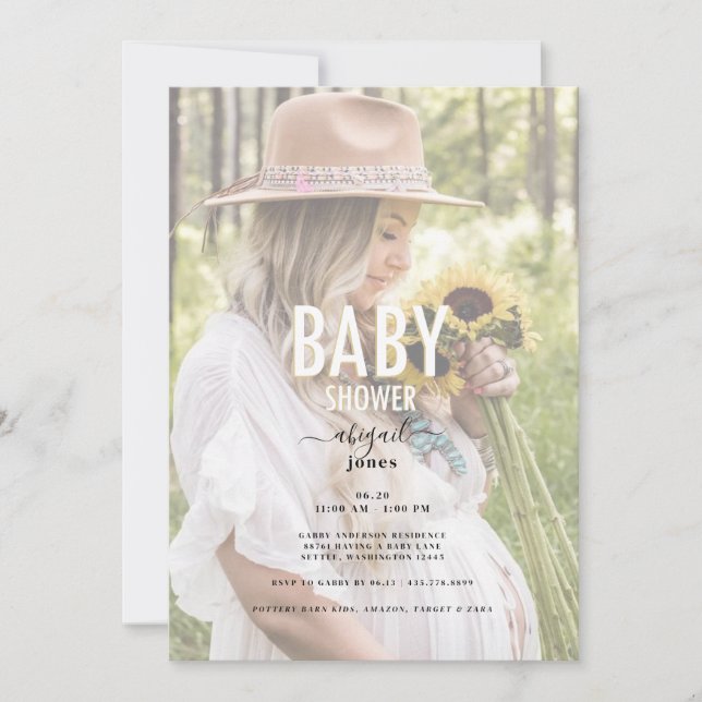 Simply Mum Baby Shower Photo  Invitation (Front)