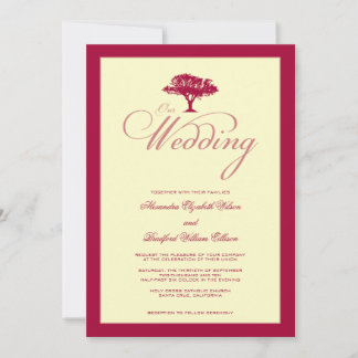 Simply Nature Red Tree Formal Wedding Invitation
