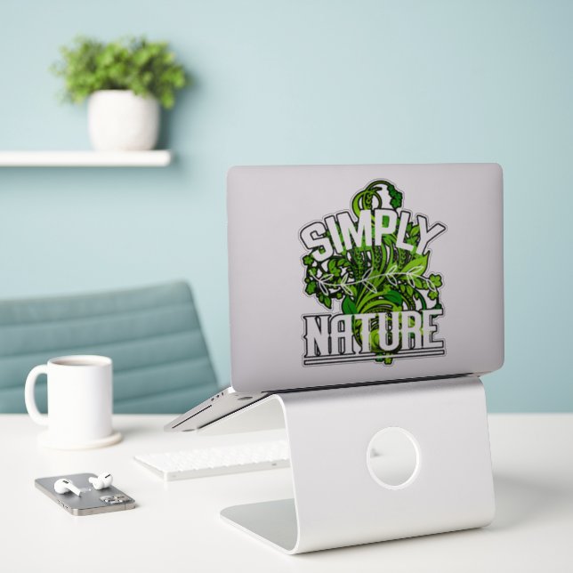 Simply nature Vinyl Sticker (Laptop On Desk)