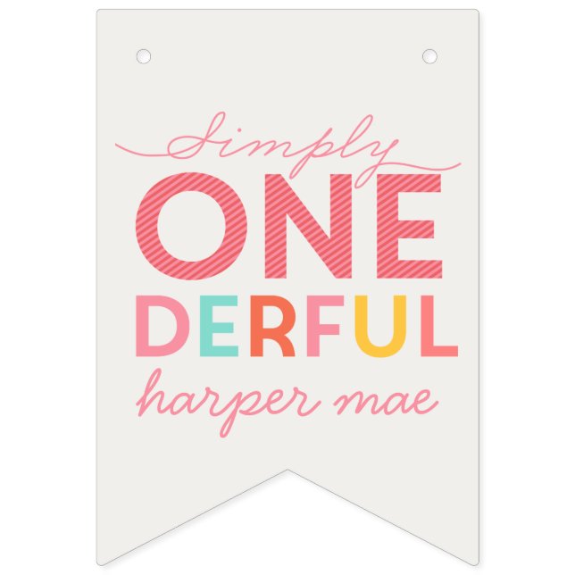 SIMPLY ONEDERFUL WONDERFUL BUNTING  (First Flag)