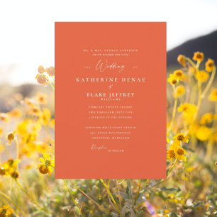 Simply Orange Modern Wedding Invitation