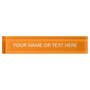 Simply Orange Solid Colour Nameplate