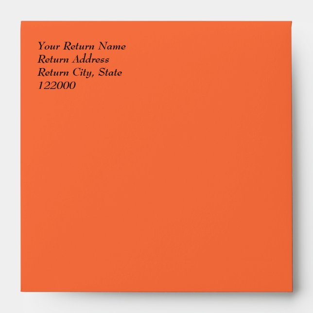 Simply Orange Wedding Invitation Envelope 5.5x5.5 (Front)
