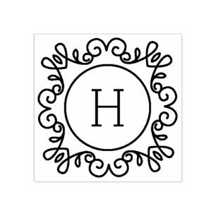 Simply Ornate Monogram Rubber Stamp