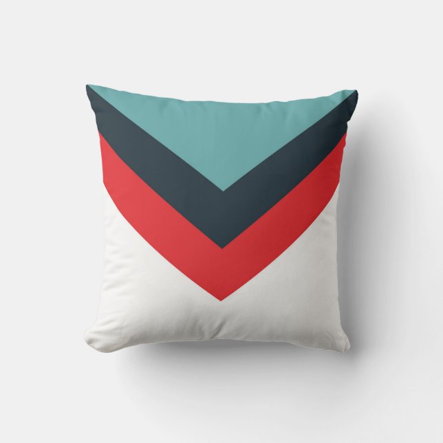 Simply Pattern Red Blue White Cushion (Front)