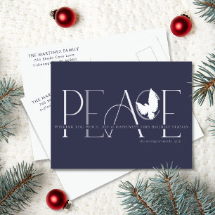 Simply Peace Joy & Happiness Holiday Postcard