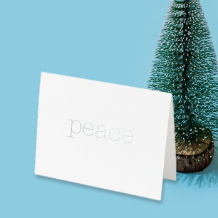 simply peace light typewriter text elegant minimal foil card