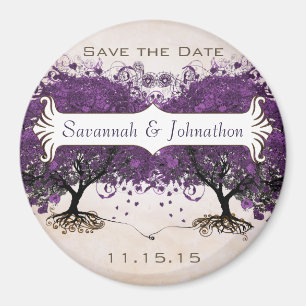 Simply Peachy Heart Tree Save the Date Magnets