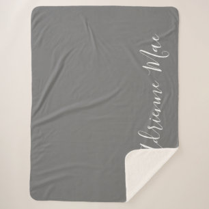 Simply Personalised Pewter Grey Sherpa Blanket
