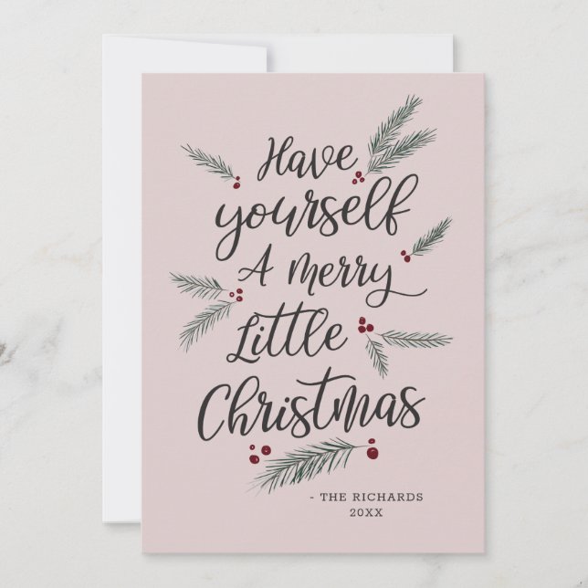 Simply Pine Have Yourself a Merry Little Christmas Holiday Card (Front)