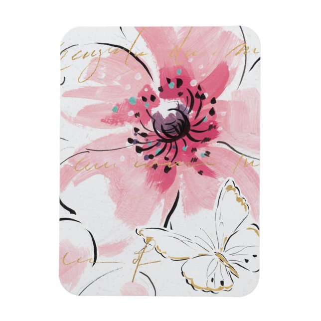 Simply Pink | Watercolor Floral Magnet (Vertical)