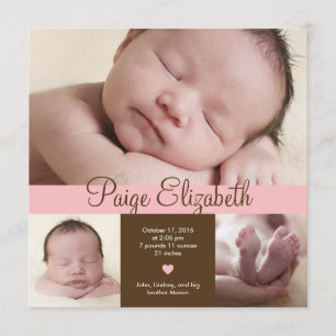 Simply Precious Birth Announcement - Pink