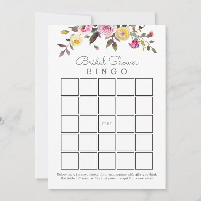 Simply Pretty Bridal Shower Bingo Cards (Front)