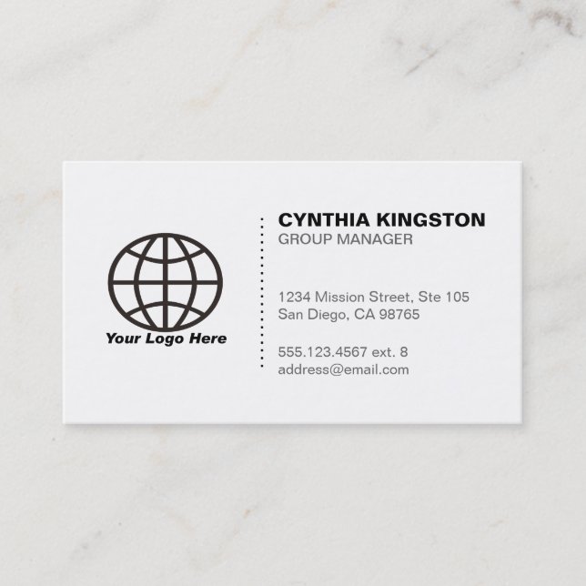 Simply professional black white your logo company business card (Front)