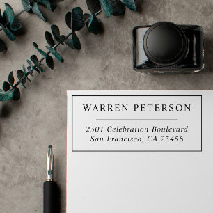 Simply Professional Custom Name & Return Address Self-inking Stamp