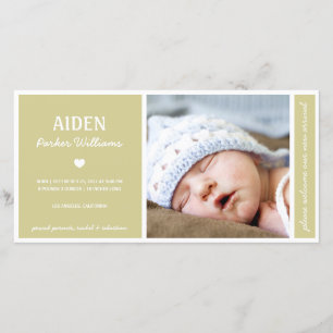 SIMPLY PURE BABY BIRTH ANNOUNCEMENT
