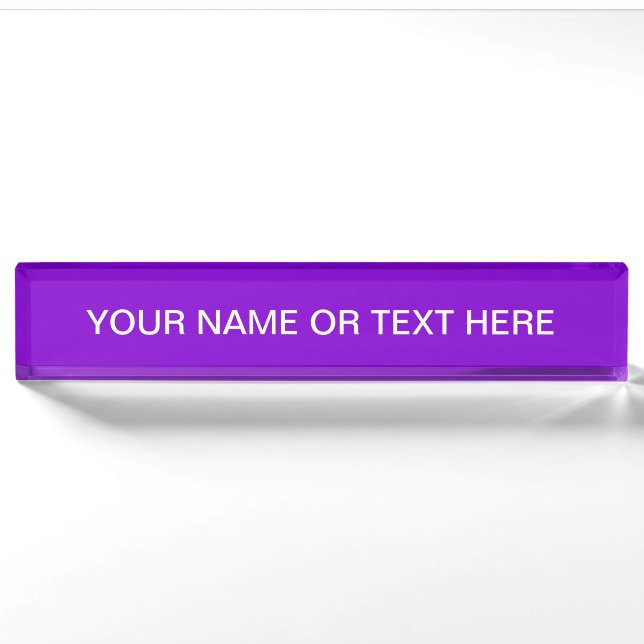 Simply Purple Solid Colour Nameplate (Front)