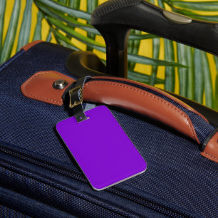 Simply Purple Solid Colour Personalise It Luggage Tag