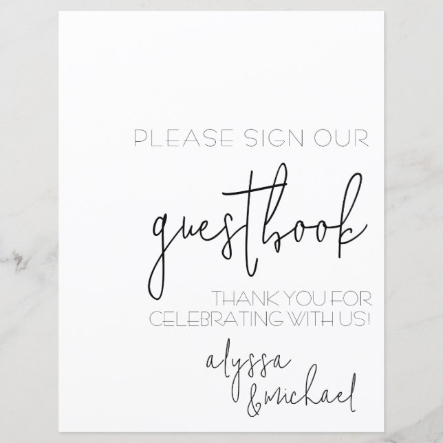 Simply Quaint Simple Guest Book (Front)