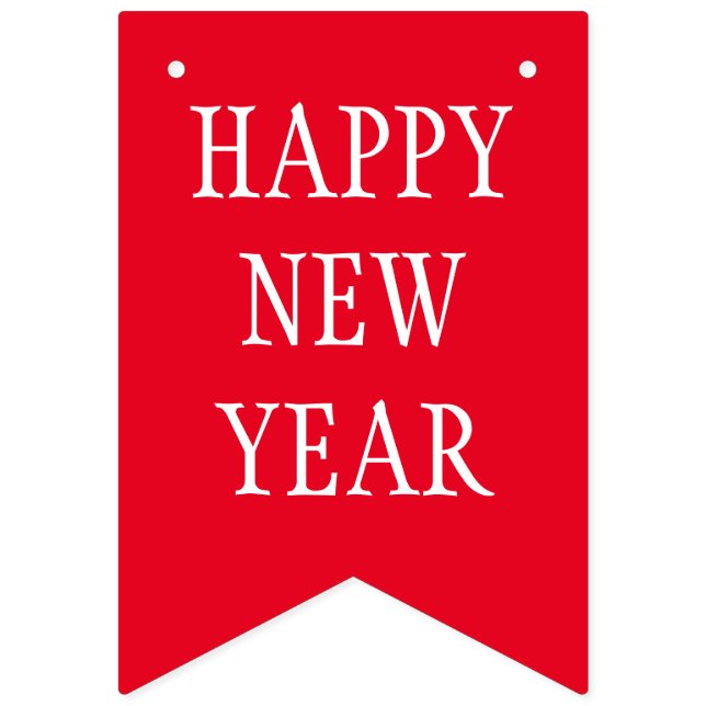 Simply RAINBOW colours & your Text: HAPPY NEW YEAR Bunting (First Flag)