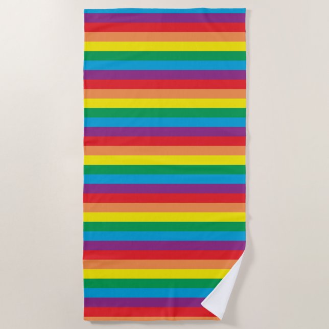 Simply Rainbow Pattern Beach Towel (Front)