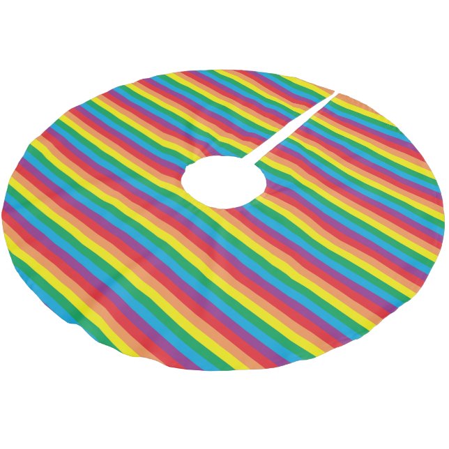 Simply Rainbow Pattern Brushed Polyester Tree Skirt (Angled)