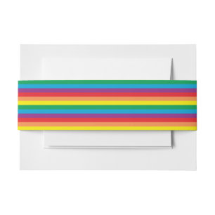 Simply Rainbow Pattern Invitation Belly Band