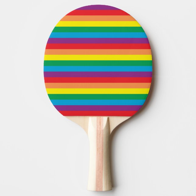 Simply Rainbow Pattern Ping Pong Paddle (Front)