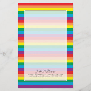Simply Rainbow Pattern Stationery