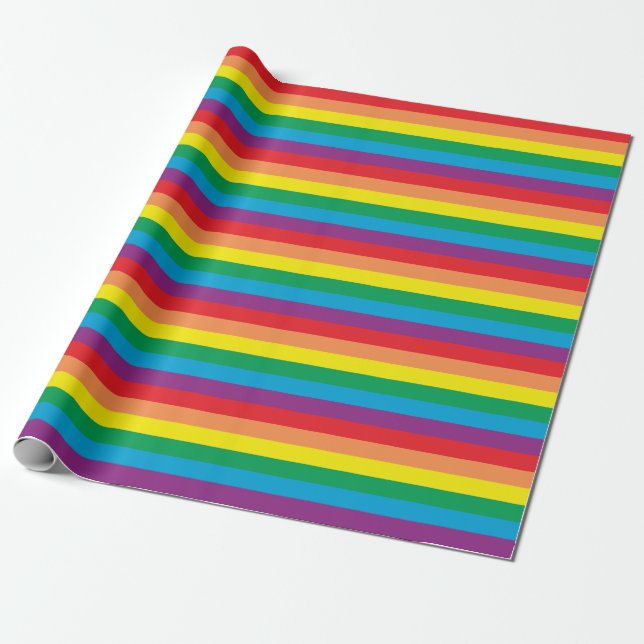 Simply Rainbow Pattern Wrapping Paper (Unrolled)