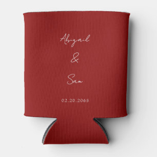 Simply Red Script Wedding Favour  Can Cooler