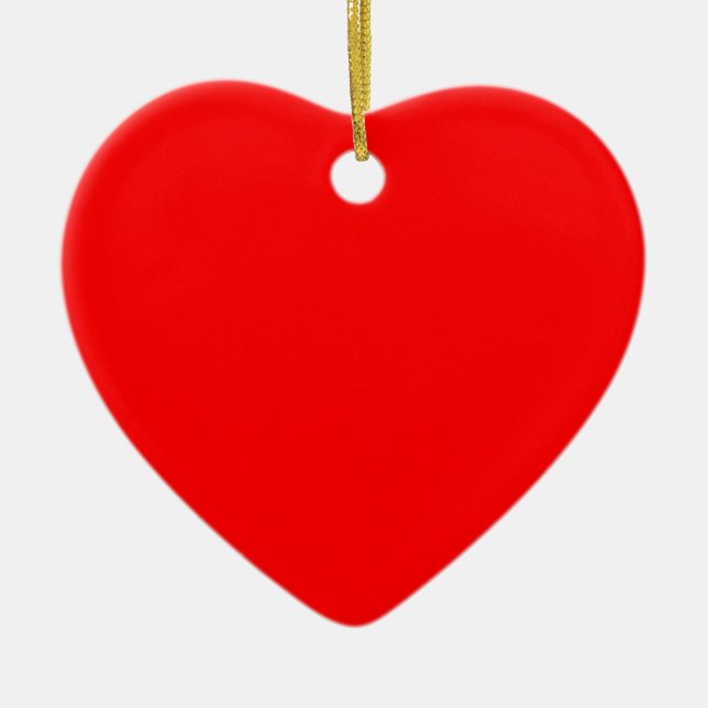 Simply Red Solid Colour Ceramic Tree Decoration (Front)