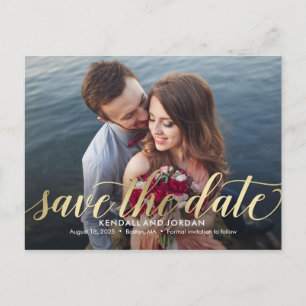 Simply Romantic Save The Date Postcard