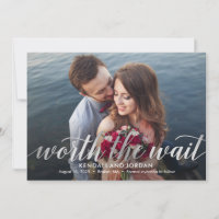 Simply Romantic Worth The Wait Save The Date Card