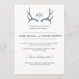 Simply Rustic & Elegant Modern Custom Initials Invitation