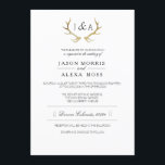 Simply Rustic Gold Antler | Elegant Wedding Invitation<br><div class="desc">By Redefined Designs</div>