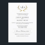 Simply Rustic Gold Antler | Elegant Wedding Invitation<br><div class="desc">By Redefined Designs</div>