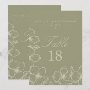 Simply Sage Floral Wedding Table Cards