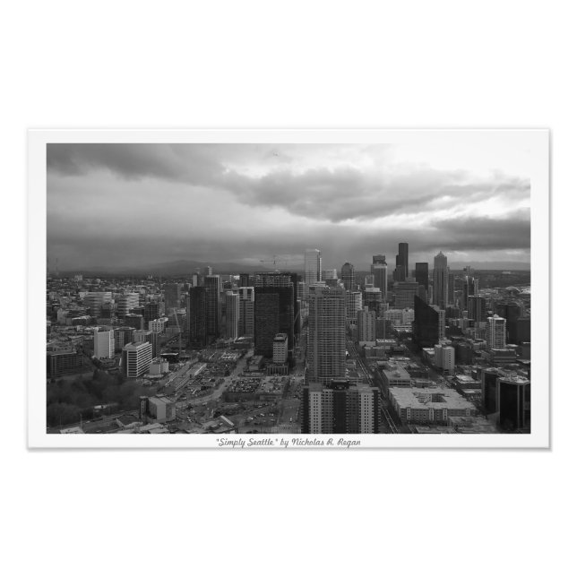 "Simply Seattle" Black and White Photo Print (Front)