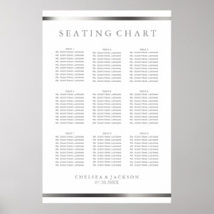 Simply Silver and White - 9 Seating Chart