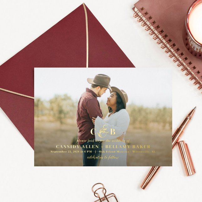 Simply Splendid FOIL Monogram Photo Wedding (Creator Uploaded)