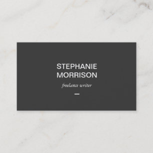Simply Stated Dk Grey Writer, Author Business Card