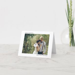 Simply Stated Wedding Photo Thank You Card