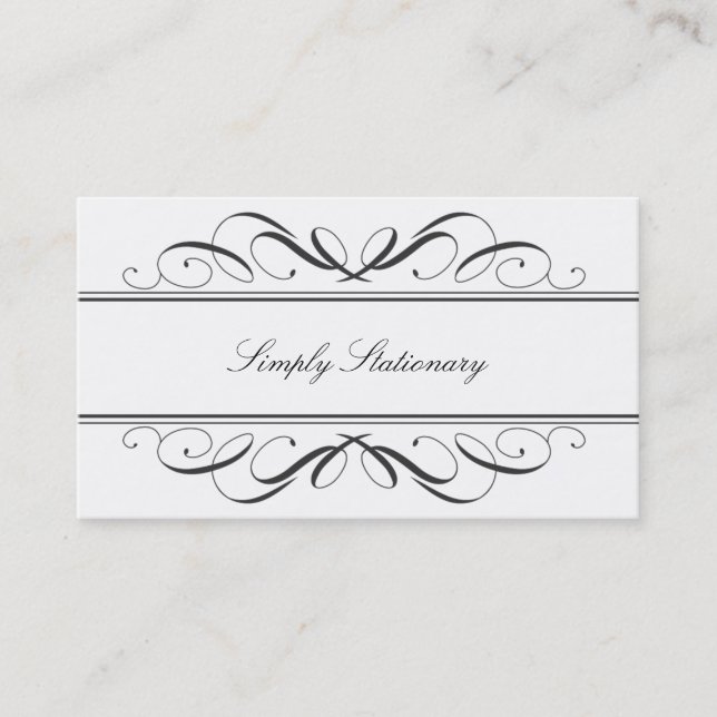 Simply Stationary Calligraphy Business Card (Front)