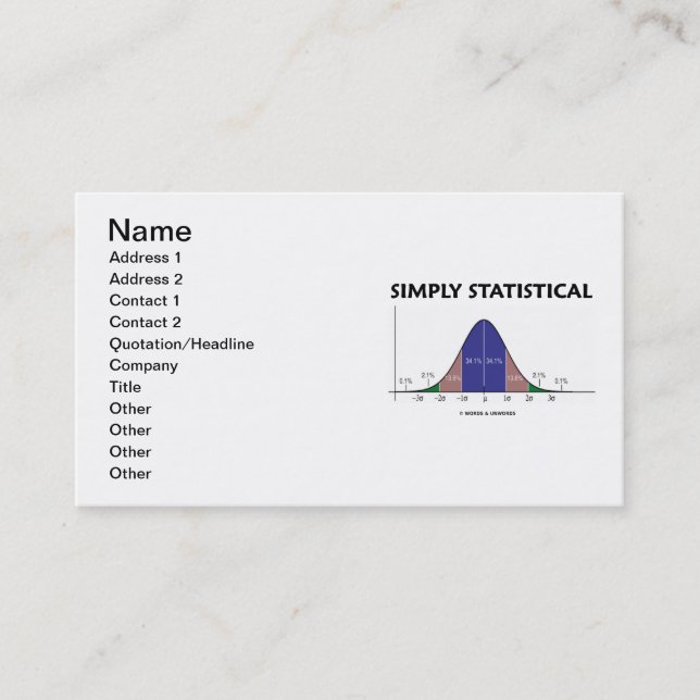 Simply Statistical (Bell Curve Attitude) Business Card (Front)