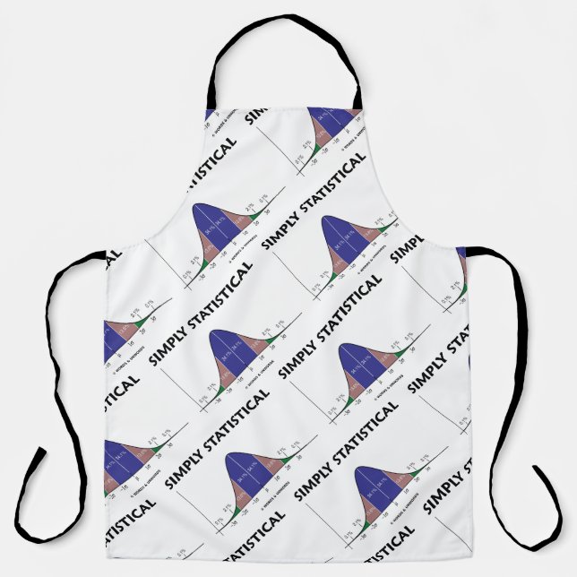 Simply Statistical Bell Curve Geek Humour Apron (Front)