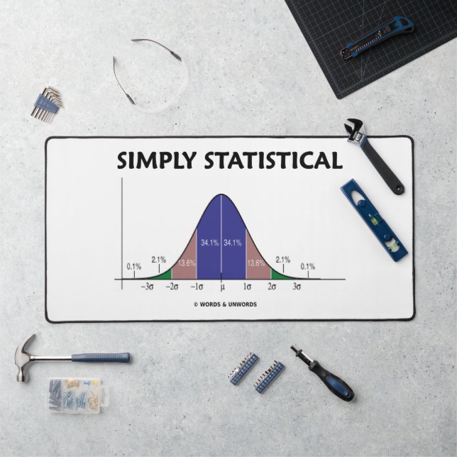 Simply Statistical Bell Curve Geek Humour Desk Mat (Workstation)