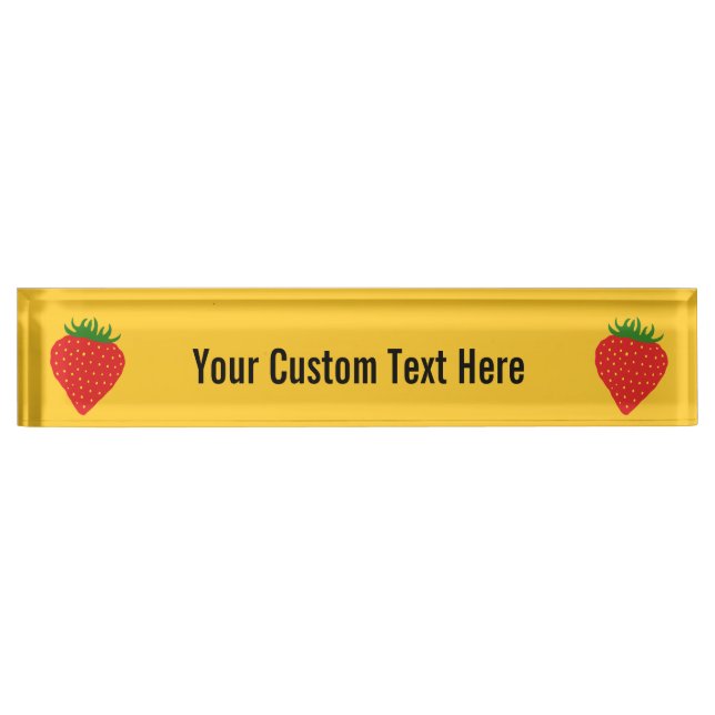 Simply Strawberry custom desk plate (Front)